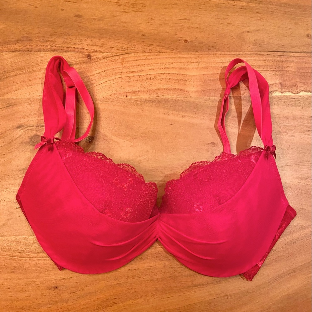 Adore Me red lace push-up bra 36DDD NWOT